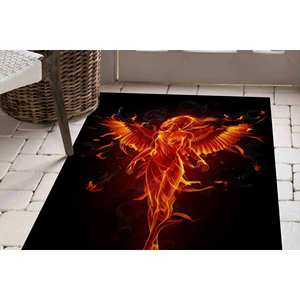 Tapis abstraits pour femmes, tapis noir, tapis ailes d'ange, tapis personnalisé, tapis à poils doux - Product Image 4