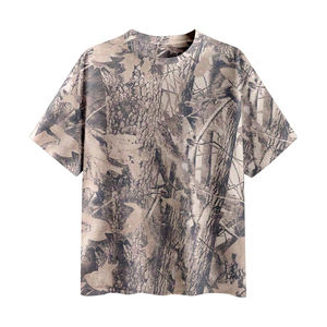 Camisetas con Diseño Creativo de Camuflaje de la Selva Impresas en 3D para Caza al Aire Libre, Camiseta de Manga Corta con Cuello Redondo para Hombre, Largo - Product Image 1