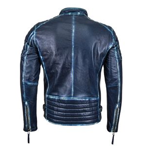Dernière conception de vestes pour hommes confortables 2025 veste en cuir à col montant de haute qualité pour hommes avec manches complètes - Product Image 4