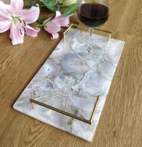 Plateau de service élégant en agate Plateau en améthyste pour un divertissement élégant Plateau de service en agate unique Design magnifiquement conçu - Product Image 2