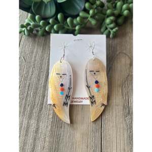 Zuni Handcrafted Multi Stone Sterling <b>Silver</b> <b>Dangle</b> <b>Earrings</b> - Product Image 1