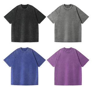 230 Gsm T-shirts lavés à l'acide sérigraphie surdimensionnée 100% coton Vintage lavage à l'acide col rond imprimé t-shirt pour hommes - Product Image 2