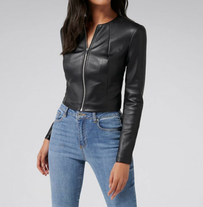 Chaqueta de celebridades de piel de oveja para mujer, chaqueta de cuero, chaqueta de cuero Vintage para mujer, chaqueta de cuero genuino - Product Image 4