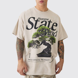 Meilleure vente T-shirt respirant imprimé de logo personnalisé pour hommes avec ensembles courts lourds quantité minimale de commande bas grande taille pour l'été - Product Image 4