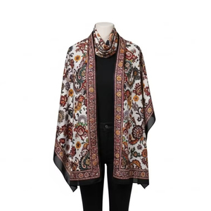 Pañuelos y Chales Étnicos de Seda Satén, Tela de Seda de Lujo, Suave y Ligera, Estilo Cultural, Uso Diario, Viajes, Accesorios de Moda, Venta al por Mayor - Product Image 1