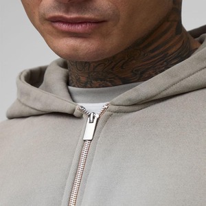Sweat à capuche personnalisé 80% coton 20% polyester coupe carrée pour hommes lourds sweat à capuche basique avec fermeture éclair DTF personnalisé logo imprimé sweats à capuche respirants pour hommes - Product Image 2