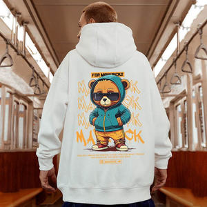 New in Hip Hop Bear Graphic Print Hoodies for <b>Men</b> Oversized Streetwear Y2K Hoody Sweatshirts <b>Fleece</b> Casual Pullover Hoodie - Product Image 5
