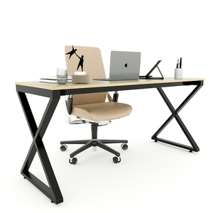 Minimalist & Durable 160x60cm L-Shaped Plywood <b>Desk</b> with Melamine Coating & Steel Legs (Xconcept HBXC048) - Product Image 4