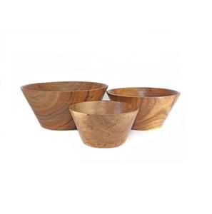 Vaisselle bol en bois fait à la main Durable pour l'artisanat maison hôtel dessus de table salade bol de service approvisionnement en gros - Product Image 5