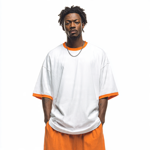 Baggy <b>White</b> T Shirts Men's Outdoor Jogging Drop Shoulder <b>Tee</b> Top Mens Summer Street Oversize TShirt Men - Product Image 1