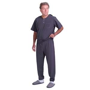 Bacio Ferrucci Comfort Gray XS Combinaison de nuit adaptative à manches courtes, pyjama, sous-couches médicales jetables - Product Image 2