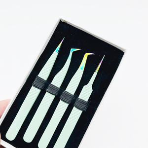 Pince à épiler d'extension de cils en acier inoxydable Volume russe poignée diamantée multi-pointes pour soins personnels cils durables pointus - Product Image 5