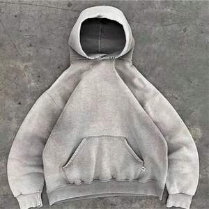 Custom 100% Cotton Heavyweight Distressed Hoodie <b>for</b> Men Sun Faded Acid <b>Washed</b> 500 Gsm Embroidered Solid - Product Image 5