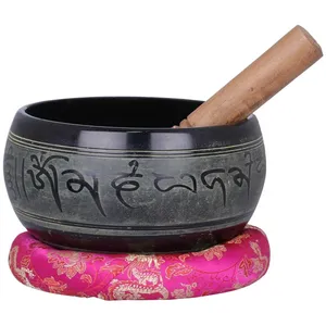 Cuenco de Canto de Metal tibetano hecho a mano, cuenco curativo de aluminio, disponible en fábrica, precio bajo - Product Image 1