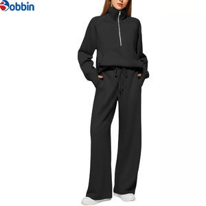 Conjunto de 2 Piezas de Chándal de Moda para Mujer, Otoño Invierno, Sudadera Informal con Capucha, Bolsillos Delanteros, Manga Larga, Color Sólido - Product Image 6