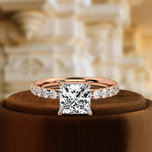 Anillo de Compromiso Solitario con Diamante Cultivado en Laboratorio de Corte Princesa de 1 Quilate, Certificado IGI, Anillo de Boda de Oro Amarillo de 14k para Regalo de Aniversario - Product Image 1