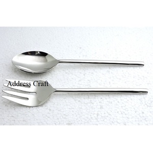 Útiles herramientas de cocina, servidor de ensalada de acero inoxidable, juego de Servicio de ensalada Manual operado a mano, cubiertos reutilizables seguros para alimentos al mejor precio - Product Image 2