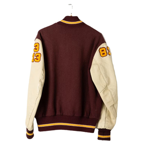 เสื้อแจ็คเก็ต Letterman Varsity แบบสั่งทำพิเศษสำหรับผู้ชาย ดีไซน์ชั้นนำ คอตั้ง แบบกลับด้านได้ ป้องกันแบคทีเรีย ระบายอากาศได้ดี สไตล์เบสบอลวิทยาลัย - Product Image 2