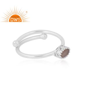 Anillo de piedras preciosas de luna de Chocolate Natural de Plata de Ley 925, joyería personalizada para mujer, regalo para ella - Product Image 4