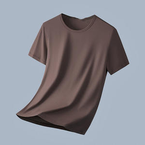 Camiseta de Manga Corta para Hombre, Diseño Personalizado con Logotipo Bordado, Estilo Informal, Cuello Redondo, Color Sólido, Verano, Alta Gama - Product Image 3