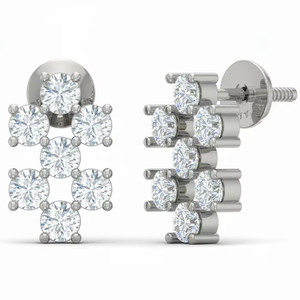 ต่างหูเพชรทรงกากบาททันสมัยคุณภาพพรีเมียม เหมาะสำหรับชุดเจ้าสาว ของขวัญสุดโรแมนติก และลุคหรูหราในชีวิตประจำวัน - Product Image 1