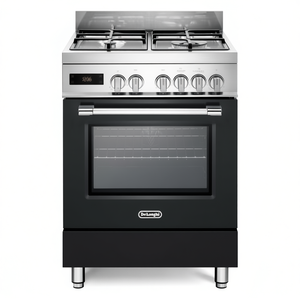 Cocina de gas de 4 quemadores con horno eléctrico PRO 66MAL Inox y negro Clase A (60x60x85,7cm) - Product Image 2