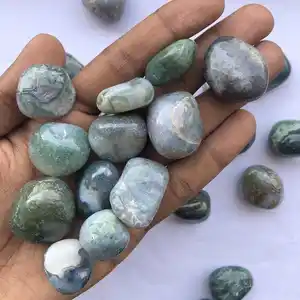 Piedras semipreciosas de ágata musgo Natural, gemas de tamaño libre por kilogramo, al por mayor