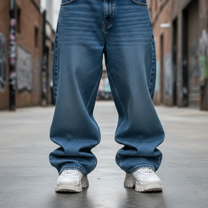 Pantalons de survêtement pour hommes personnalisés, taille mi-haute, 100% coton, écologiques, coupe ample, jambes larges, taille plus, pantalons de jogging - Product Image 1