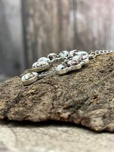 ทำด้วยมือโรเดียมและชุบทองสร้อยคอเงินสเตอร์ลิงสีขาวควายสีฟ้าครามอัญมณีธรรมชาติของขวัญสำหรับเธอ - Product Image 5