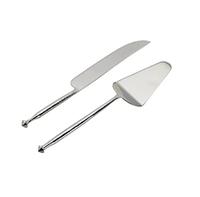 Juego de servidor de cuchillos de pastel de Metal de alta calidad para bodas y fiestas Utensilio de servicio de corte de pastel elegante del fabricante