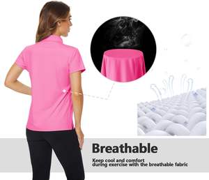 เสื้อโปโลแขนสั้นของผู้หญิงคุณภาพพรีเมี่ยมผ้าฝ้ายระบายอากาศสำหรับกีฬาเทนนิสแบบลำลองไม่ยับ - Product Image 6