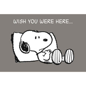 Tarjeta postal de Peanuts 'Wish You Were Here' con impresión offset en papel - Product Image 1