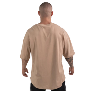 Camiseta estampada de gran tamaño de verano para hombre 100% algodón ajuste suelto estilo hombro caído logotipo personalizado Camiseta holgada - Product Image 2