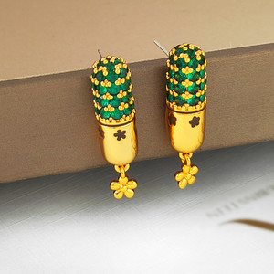 Orecchini Pendenti di Lusso in Vetro Verde per Donne, Gioielli di Classe Elegante - Product Image 3