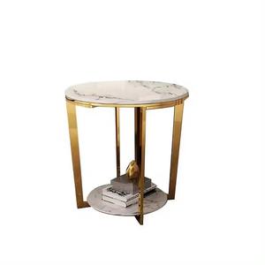 Moderne Simple Table Ronde Balcon Petite Table Basse Creative Nordic Light Luxe Salon Canapé Table D'appoint Avec Plateau En Marbre - Product Image 1