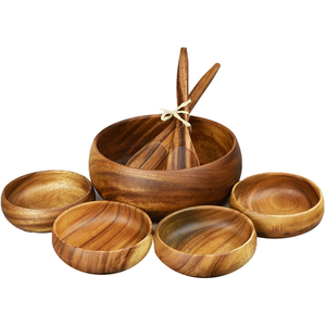 Bol en bois pour la cuisine, produits très demandés, vente en gros, bois d'acacia écologique, bols de cuisine, vaisselle, bol en bois à lattes - Product Image 5