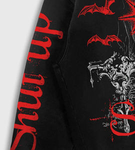 เสื้อฮู้ดกะโหลกโอเวอร์ไซส์สำหรับผู้ชายเสื้อฮู้ดกระโหลกแขนยาวเปิดไหล่สำหรับผู้ชาย - Product Image 4