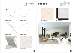 Meilleur design 600x600 carrelage de sol en porcelaine 60x60 émaillé brillant luxe villa salon carreaux de marbre en céramique pour sol - Product Image 3