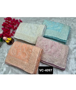 Indian Party and Festival Function Wear Tabby <b>Organza</b> <b>Silk</b> Saree with Diamond Satin <b>Silk</b> Blouse Pieces for Women Low Price Sari - Product Image 1