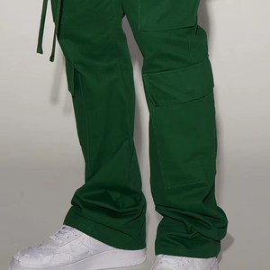 OEM nueva llegada de los hombres Slim Fit Casual Cargo Jogger pantalones personalizados rectos lavados bolsillos laterales tela de lona de secado rápido transpirable - Product Image 6