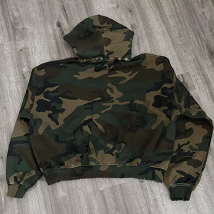 Sudadera de Invierno Personalizada para Caza, 450 Gramos, Algodón Vintage Desgastado, Cierre de Cremallera, Hombros Caídos, Corte Cuadrado, Impresión Serigráfica, Ecológica - Product Image 5