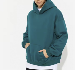 Ventes en gros de sweats à capuche d'hiver personnalisés de haute qualité en polyester/coton, sans cordon, à impression numérique pour hommes - Product Image 2