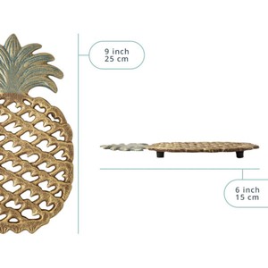 Support de dessous de plat en métal décoratif en forme d'ananas - Product Image 5