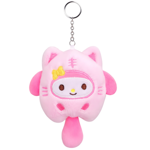 Portachiavi Peluche Gattino a Coda Lunga 10cm Rosa, Animale di Peluche Morbido in Cotone con Logo Personalizzato, Design Carino Unisex per Età 2-4 Anni, Ideale per Regali - Product Image 3