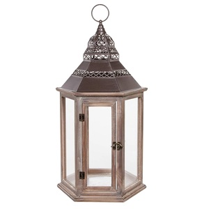 Luxury Design Wooden Frame <b>Candle</b> <b>Lantern</b> With Glass Pit for Weddings and Christmas Decor With the Sizes of 12 X 22.85 Inches - Product Image 1