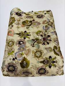 Tissu de soie crêpe pure imprimé avec travail pour robes de mariée tissu de soie de fournisseur indien doux travail manuel soie - Product Image 4