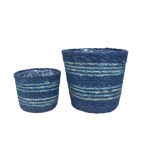 Cesta biodegradable de mimbre tejido de Jacinto de paja de arroz para plantas de interior hogar jardín flor organizada - Product Image 3