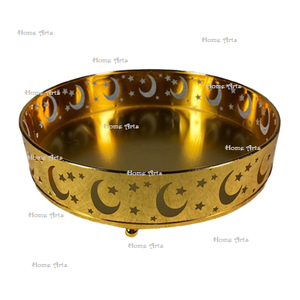 Plateau de Ramadan au design classique, forme ronde, taille personnalisée, plateau pour dattes et bonbons, plateau en métal de la plus haute qualité, plateau pour chocolats - Product Image 1