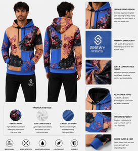เสื้อฮู้ดผู้ชายผ้าฟลีซ 100% คอตตอน กันน้ำ เป็นมิตรกับสิ่งแวดล้อม ทรงปกติ ใส่สบายในฤดูหนาว - Product Image 1