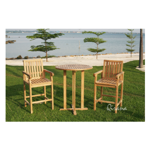 โต๊ะไม้สักอินโดนีเซีย90ซม. โต๊ะกาแฟกลมทนทานเฟอร์นิเจอร์กลางแจ้งผลิตในประเทศอินโดนีเซีย - Product Image 4